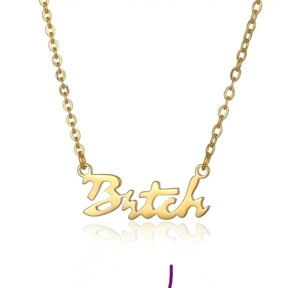 3 For $35 18K Gold Plated “B*tch” Pendant Necklace - Picture 1 of 6